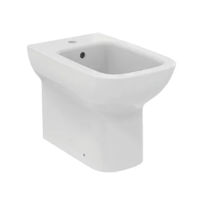 Ideal Standard I.LIFE A bidet a terra, a filo parete, universale, con troppopieno, monoforo, colore bianco finitura lucido T464101