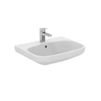 Ideal Standard I.LIFE A lavabo sospeso o da appoggio L.60 cm, monoforo, con troppopieno, colore bianco finitura lucido T451101