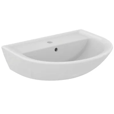 Ideal Standard Eurovit - Lavabo 600x470 mm, con troppopieno e foro per miscelatore, bianco W332301