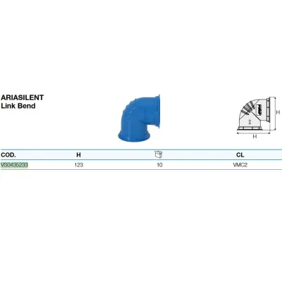 AriaSilent Link Bend H.123 mm per sistemi di VMC (Ventilazione meccanica controllata) VS0435233