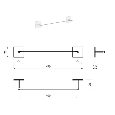 Click portasalviette / porta asciugamani - bianco opaco EVCKPSAB