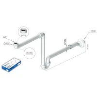 Sifone autopulente salvaspazio con eccentrico pe lavabo DS716-33