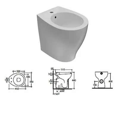 Globo serie Bowl+ bidet filo parete a terra monoforo bianco cm 50 BP010BI