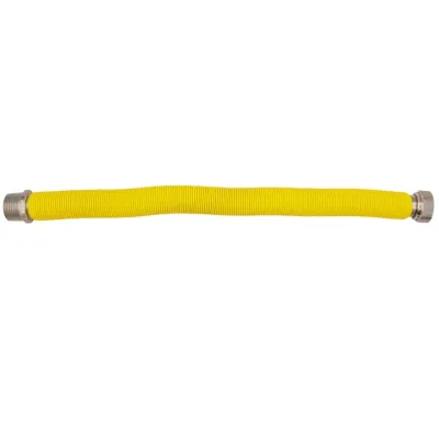 Flessibile estensibile ø 1/2" MF - 220 ÷ 420 mm per allacciamento caldaia gas rivestito in polietilene giallo - A NORMA UNI EN 11353 00000016187