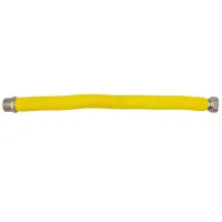 Flessibile sstensibile per allacciamento caldaia gas- ø 1/2" x ø 3/4" MF - 130 ÷ 220 mm rivestito in polietilene giallo 00000016215