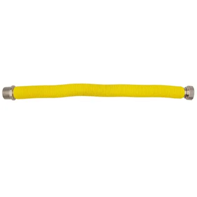 Flessibile sstensibile per allacciamento caldaia gas- ø 1/2" x ø 3/4" MF - 130 ÷ 220 mm rivestito in polietilene giallo 00000016215