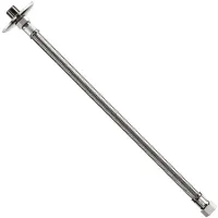 Attacco flessibile DN10 treccia acciaio inox AISI 304, maschio prolungato/femmina, rosone scorrevole in acciaio inox - Misura 3/8" x 3/8" L.25 cm 0093RF33025