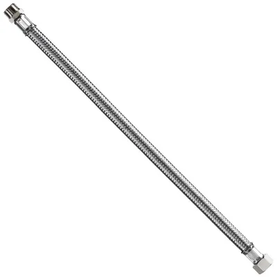 Attacco flessibile DN10 treccia acciaio inox AISI 304 - maschio/femmina - Misura 3/8" x 3/8" L.35 cm 0093MF33035