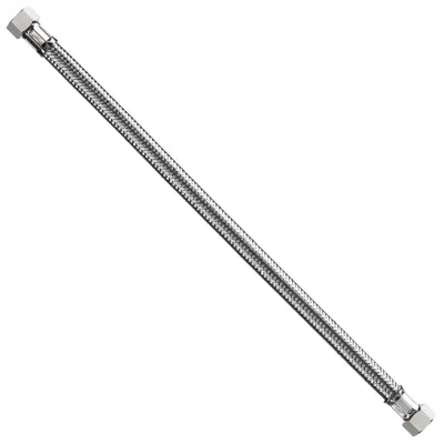 Attacco flessibile DN10 treccia acciaio inox AISI 304, femmina/femmina - Misura 1/2" x 1/2" L.25 cm 0093FF44025