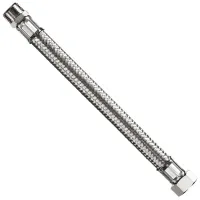 Attacco flessibile DN13 tipo gigante treccia acciaio inox AISI 304, maschio/femmina - Misura 1/2" x 1/2" L.40 cm 0095MF44040