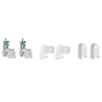 Kit due mensole a parete con sicurezza anti-sgancio QKS e distanziatore trasparente N6. 60201002