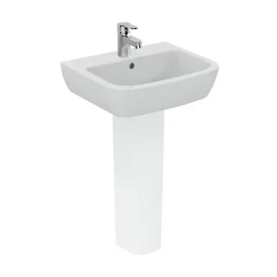 Ceramica Dolomite Gemma 2 lavabo 55 x 45 cm con foro rubinetteria e troppopieno, bianco (senza colonna) J521301