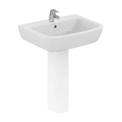 Ceramica Dolomite Gemma 2 lavabo 65 x 52.5 cm con foro rubinetteria e troppopieno, bianco (senza colonna) J521101 J521101