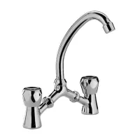 Miscelatore gruppo lavabo a ponte con canna "C" orientabile - ø18x150mm DA088CR