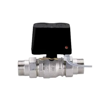 Valvola a sfera 1/2" a passaggio totale codolo/codolo, nichelata, con attuatore elettrico, 230V 50 HZ 3 punti 1 MICRO 60 sec. IP 54 bidirezionale S2285N04