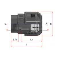 Raccordo filettato diritto Nupi Femmina - diametro 50 mm - 1"1/2 in PE 10KRFF50112