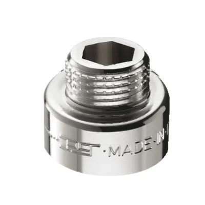 Prolunga maschio/femmina ridotta in ottone cromato - Misura 3/8"G x 1/2"G1 H.14,5 mm 00520340CR