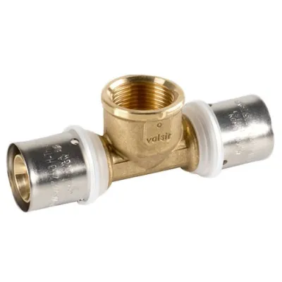 Raccordo a Tee femmina 16x2,25 x 1/2" x 16x2,25 - Pexal Brass - raccordo a pressare VS0170907