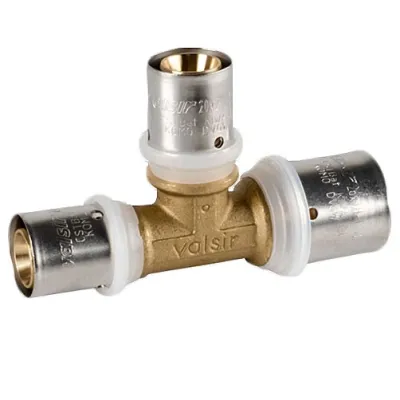 Raccordo a Tee intermedio ridotto 20x2,5 x 16x2,25 x 16x2,25 - Pexal Brass - raccordo a pressare VS0170817