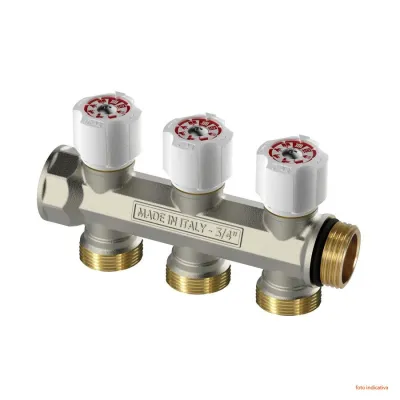 CI 490 N Collettore componibile serie EASY LOCK (interasse 40 mm) - 3 vie da 3/4" 507301N