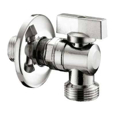 Rubinetto lavatrice - cromato, chiusura a sfera, rosone scorrevole in acciaio inox - Misura 1/2" x 3/4" 05550400CR