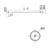 Inda Hotellerie tubo per doccia in alluminio, estensibile (60-90 cm), diametro 2 cm, finitura alluminio lucido A0146AAP