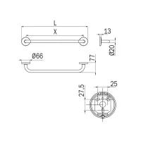 Inda Hotellerie portasalviette L.52 cm, finitura cromo A0494BCR