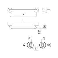 Inda maniglione L.52 cm, finitura cromo A0490FCR