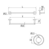 Inda Gealuna portasalviette L.60 cm, finitura cromo A1018CCR