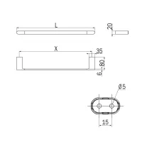 Inda Mito portasalviette L.64 cm, finitura cromo A2018CCR