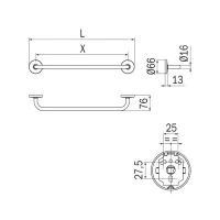 Inda Colorella portasalviette L.52 cm, finitura cromo A2390BCR