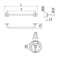 Inda Colorella portasalviette L. 67 cm, finitura cromo A2390CCR