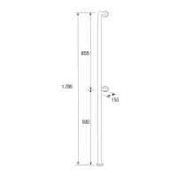 Corrimano verticale da parete a pavimento - H. 1785 mm 330-I-B