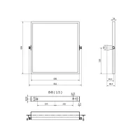 350N Specchio di sicurezza ad inclinazione regolabile, completo di staffa per il fissaggio a muro-Misura 607×657 mm. Colore bianco 350N-B