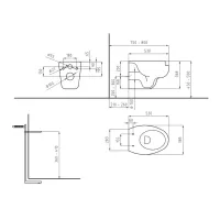 460-A Vaso wc sospeso in ceramica con apertura frontale senza sedile 460-A