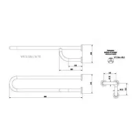 831-I-B Barra di sostegno 830 mm con rinforzo a destra, colore bianco 831-I-B