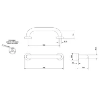 M30-I Maniglione orizzontale - 30 cm - serie verniciata bianca M30-I-B