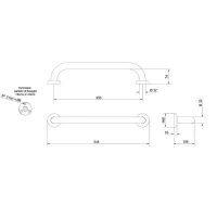 M45-I Maniglione orizzontale - 45 cm - serie verniciata bianca M45-I-B