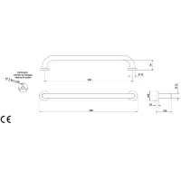 M60-I Maniglione orizzontale - 60 cm - serie verniciata bianca M60-I-B