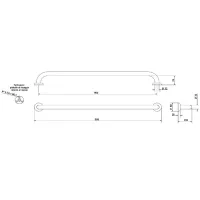 M90-I Maniglione orizzontale - 90 cm - serie verniciata bianca M90-I-B