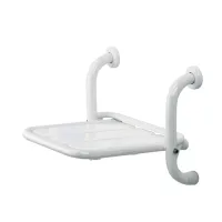 SRD-I Sedile doccia ribaltabile in acciaio inox, colore bianco SRD-I-B