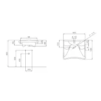 400_EA - Lavabo ergonomico serie Basic in ceramica - mm 670x580 400_EA