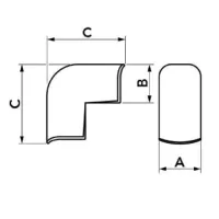 OPTIMA CAE62 curva ad angolo esterno, colore bianco 11106019