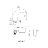 RUEL01E Rubinetto elettronico per acqua fredda o premiscelata - alimentazione con trasformatore 9V RUEL01E