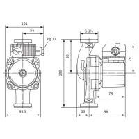 Star-Z 25/6-3 interasse 180 mm G 1"1/2 Circolatore standard singolo a rotore bagnato con attacchi filettati 4047573