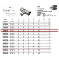 Tee ridotto ø35 x 15 x 35 Inox 316L a pressare 192035015