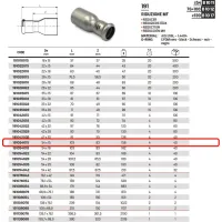 Riduzione MF ø54 x 15 Inox 316L a pressare 191054015