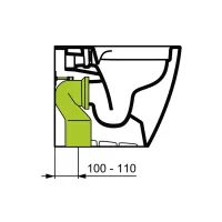 Ideal Standard curva tecnica per scarico a pavimento regolabile da 12 a 13.5 cm J324867