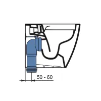 Ideal Standard curva tecnica per scarico a pavimento regolabile da 5 a 11 cm T002767