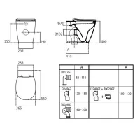 Ideal Standard Connect wc vaso a terra universale completo di sedile slim a sgancio rapido, fissaggi a pavimento, bianco E773401